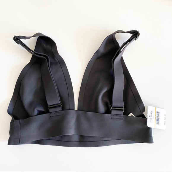 Free People Erin Scuba Deep V Bralette Black S 34 NWT - Picture 7 of 12
